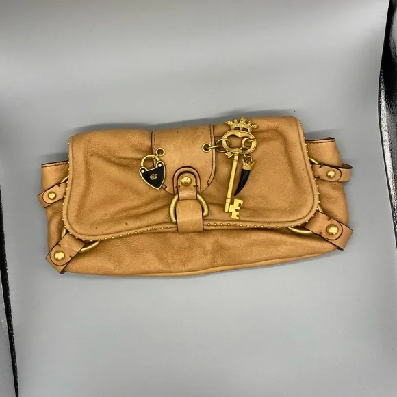 juicy couture leather clutch purse with hanging charms - Picture 2 of 12